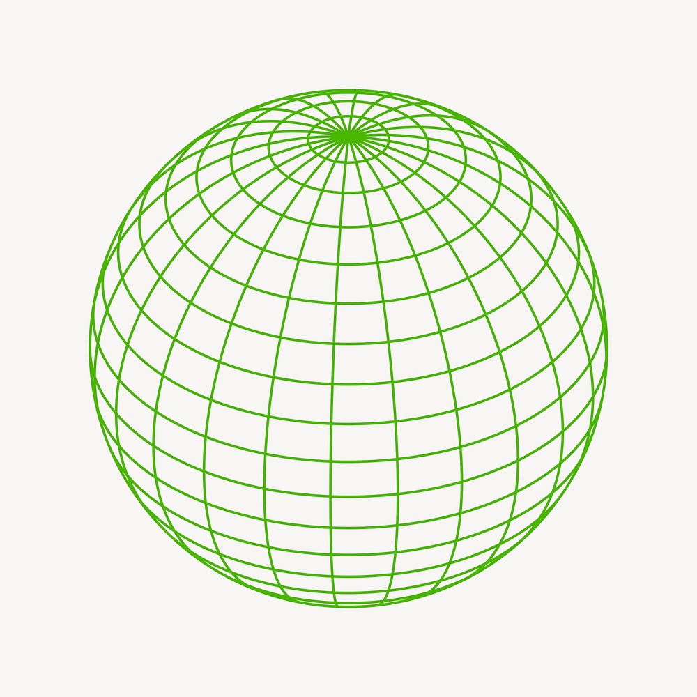 Grid globe illustration. Free public domain CC0 image.