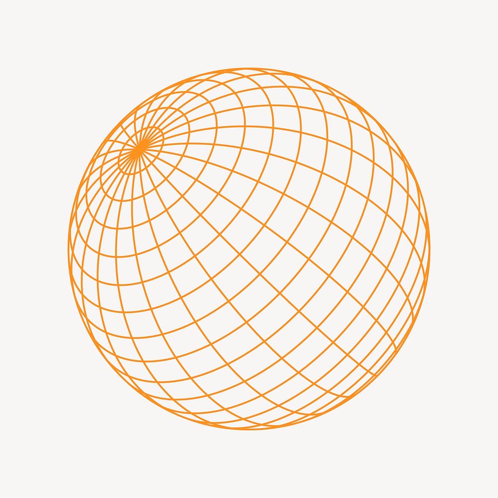 Grid globe illustration. Free public domain CC0 image.