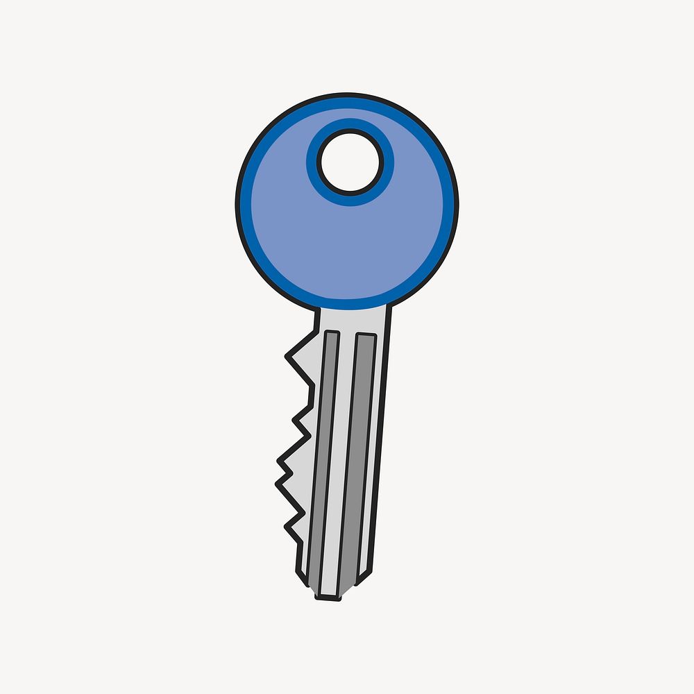 Blue key clipart illustration psd. Free public domain CC0 image.