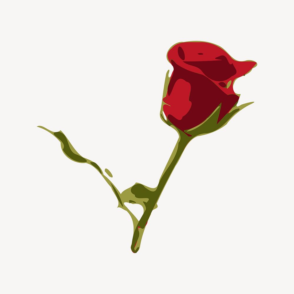 Red rose clipart illustration psd. Free public domain CC0 image.