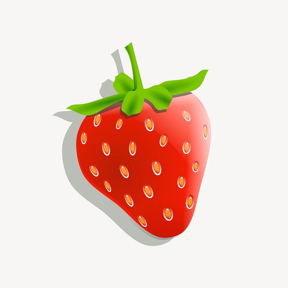 Strawberry illustration. Free public domain CC0 image.