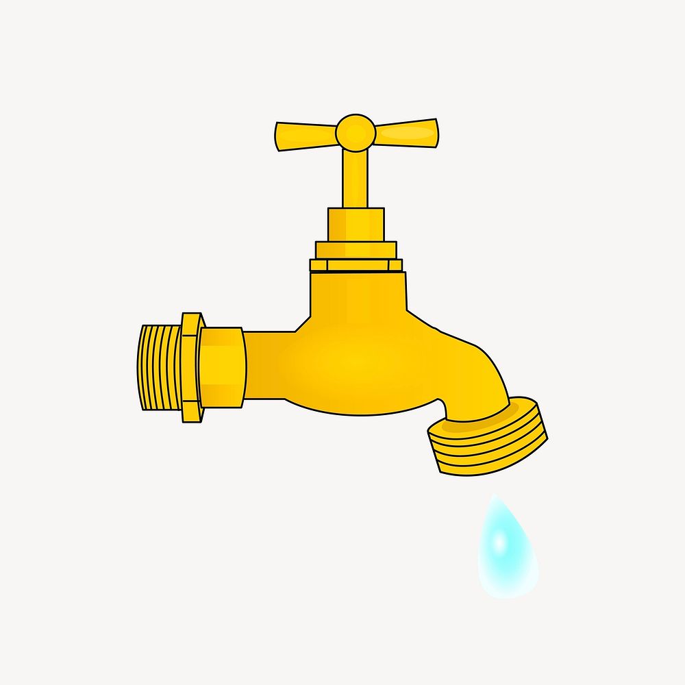 Water tap clipart, illustration vector. Free public domain CC0 image.