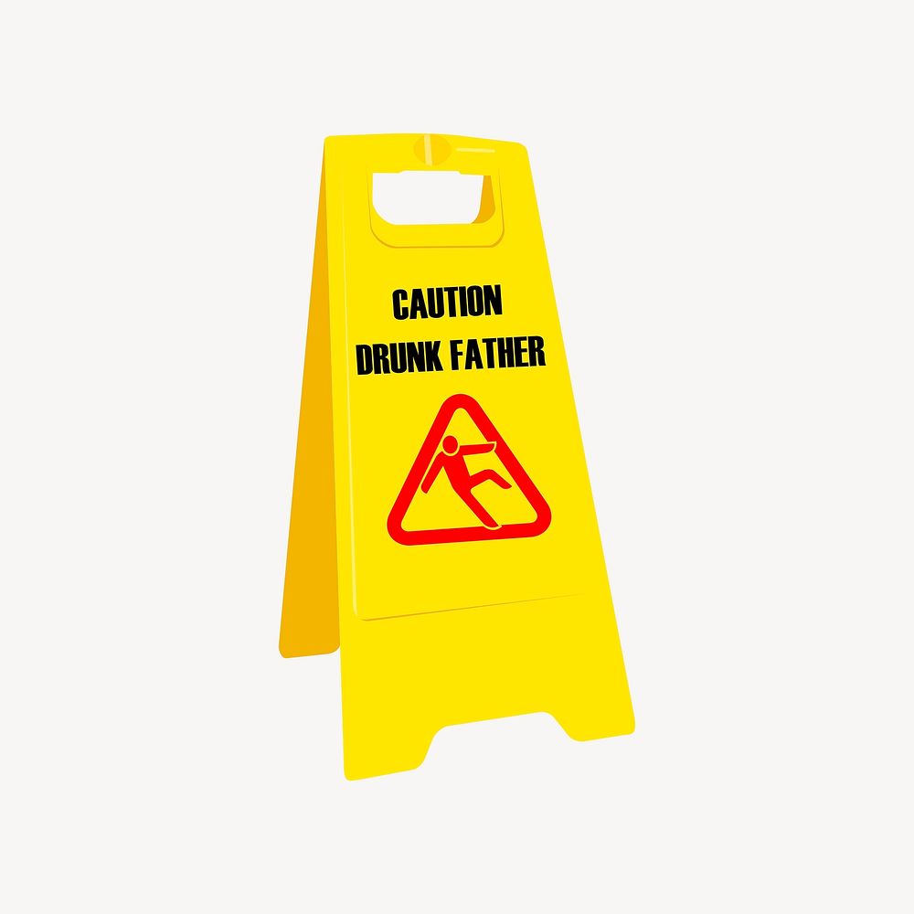 Caution sign clipart, illustration vector. Free public domain CC0 image.