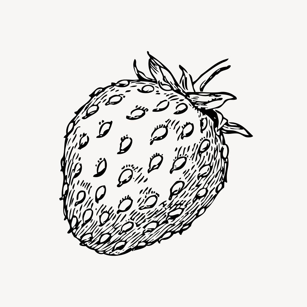 Strawberry collage element vector. Free public domain CC0 image.