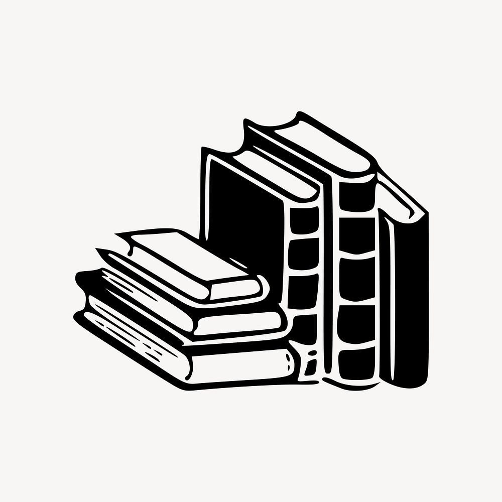 Book stack clipart, illustration vector. Free public domain CC0 image.