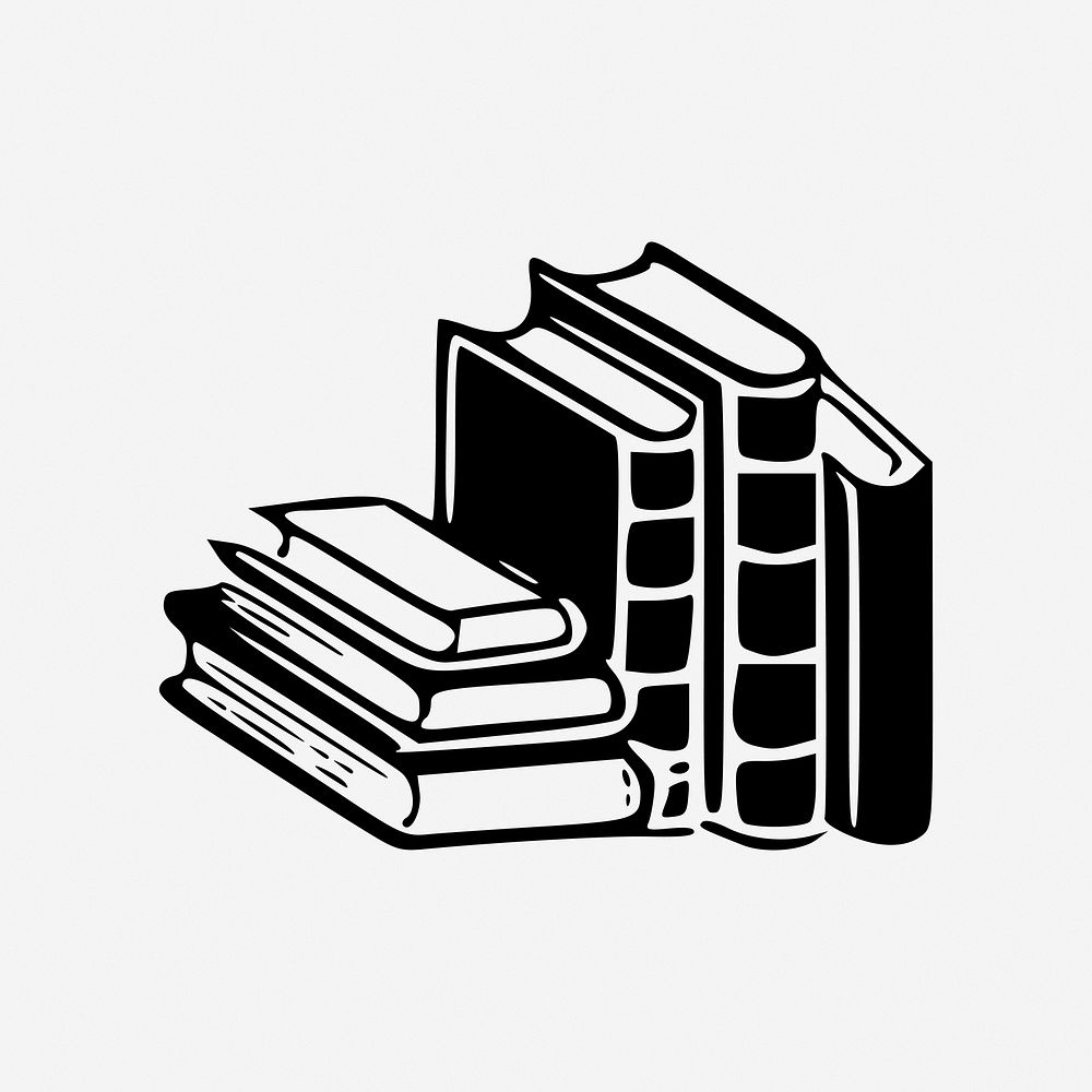 Book stack clipart, illustration. Free public domain CC0 image.