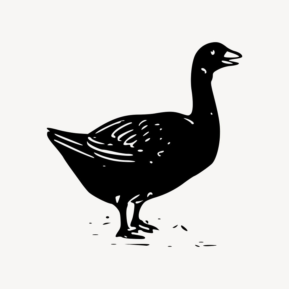 Goose clipart, illustration vector. Free public domain CC0 image.