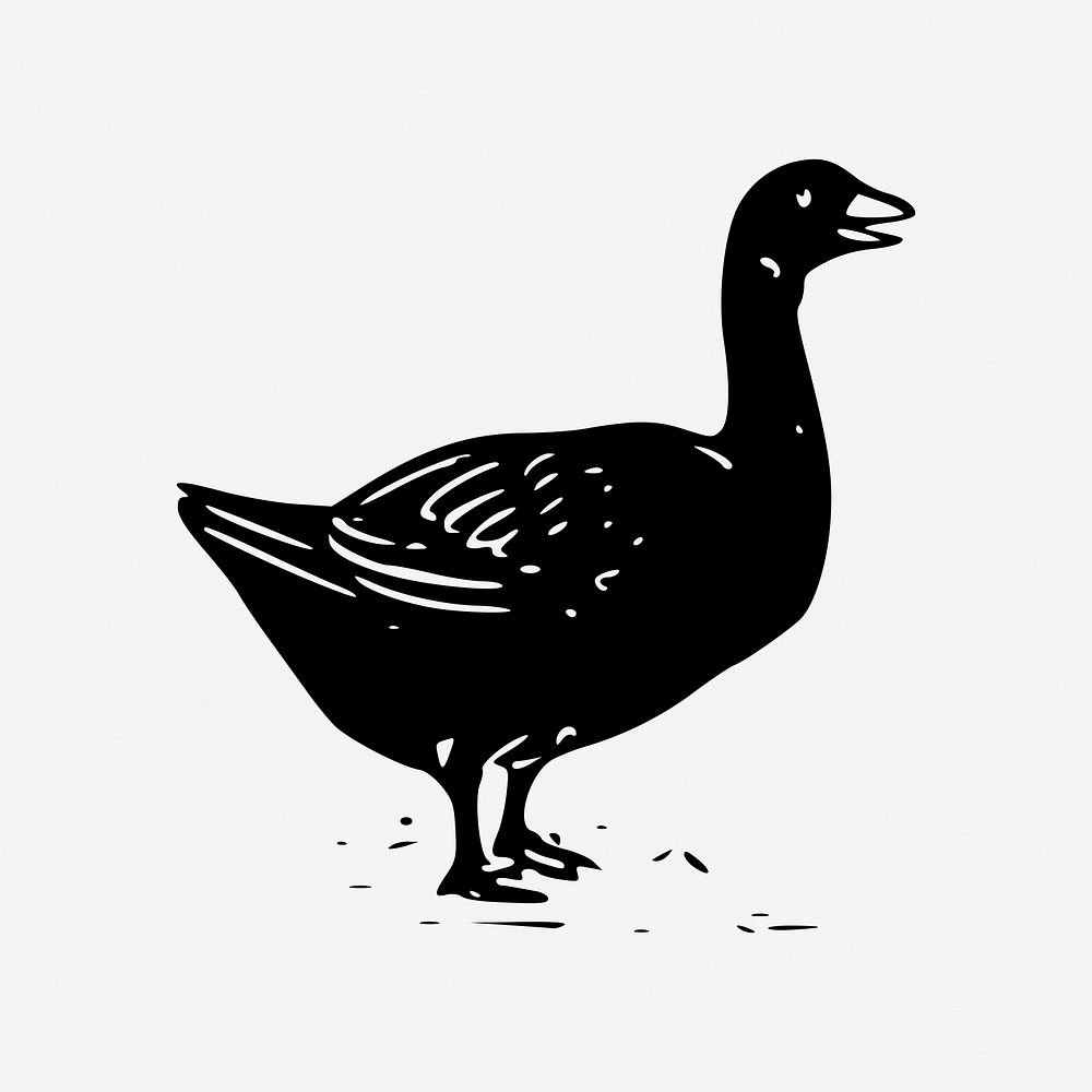 Goose clipart, illustration. Free public domain CC0 image.
