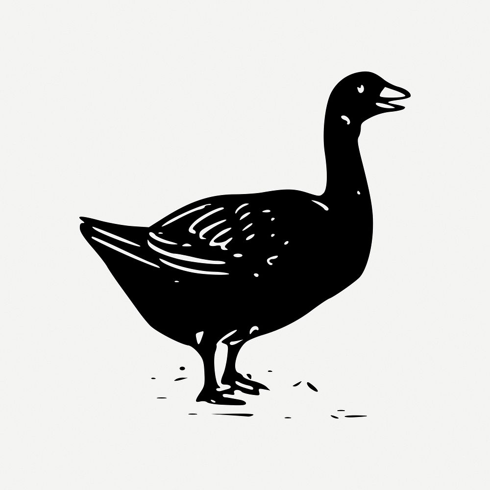 Goose clipart, illustration psd. Free public domain CC0 image.