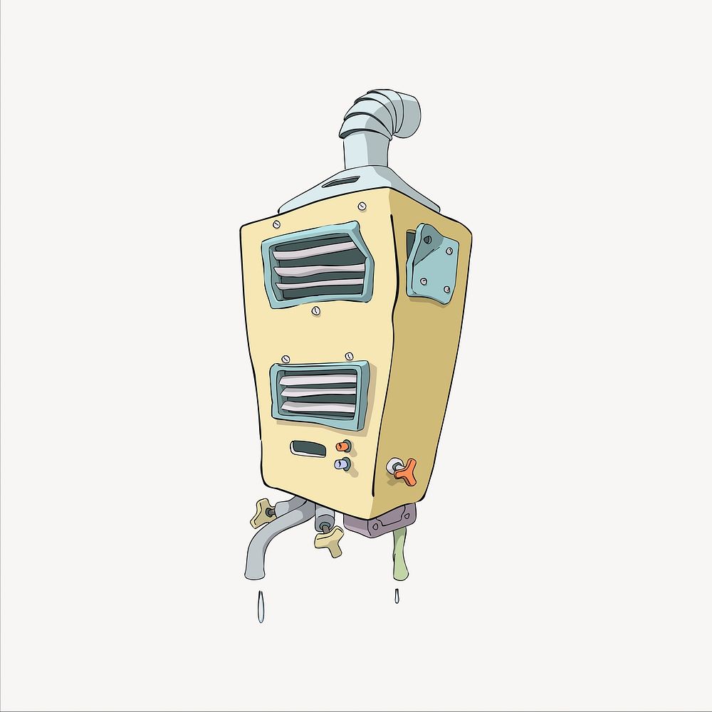 Water heater clipart, illustration. Free public domain CC0 image.