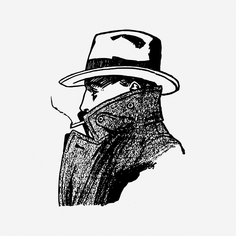 Spy illustration. Free public domain CC0 image.