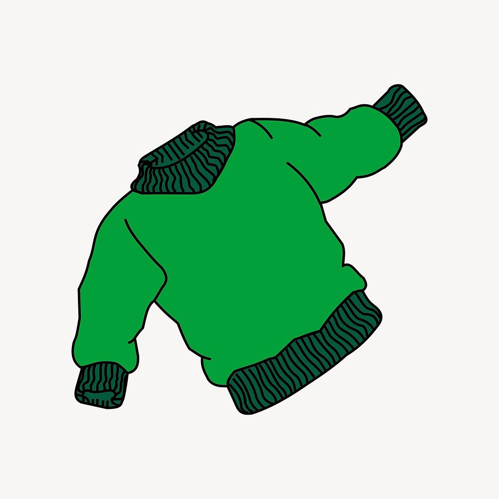 Green sweater collage element vector. | Free Vector - rawpixel