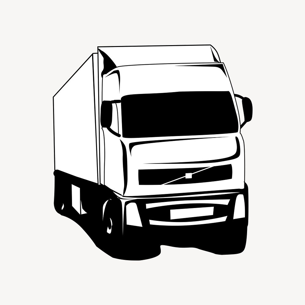 Truck collage element vector. Free public domain CC0 image.