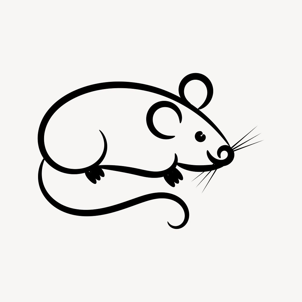 Rat illustration. Free public domain CC0 image.