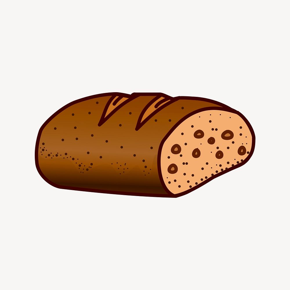 Bread illustration. Free public domain CC0 image.