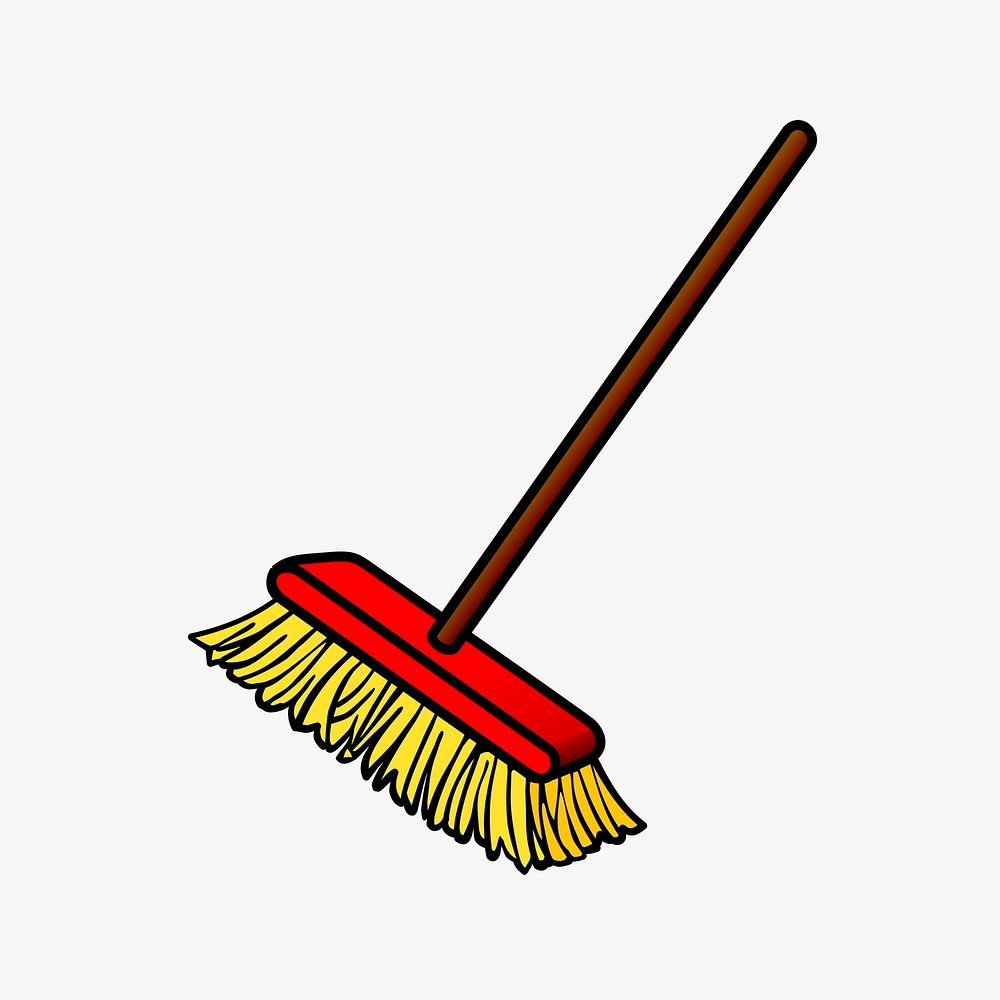 Broom brush clipart, illustration psd. Free public domain CC0 image.