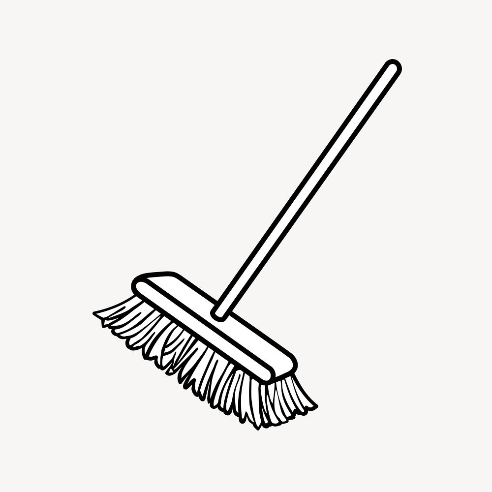 Floor brush illustration. Free public domain CC0 image.