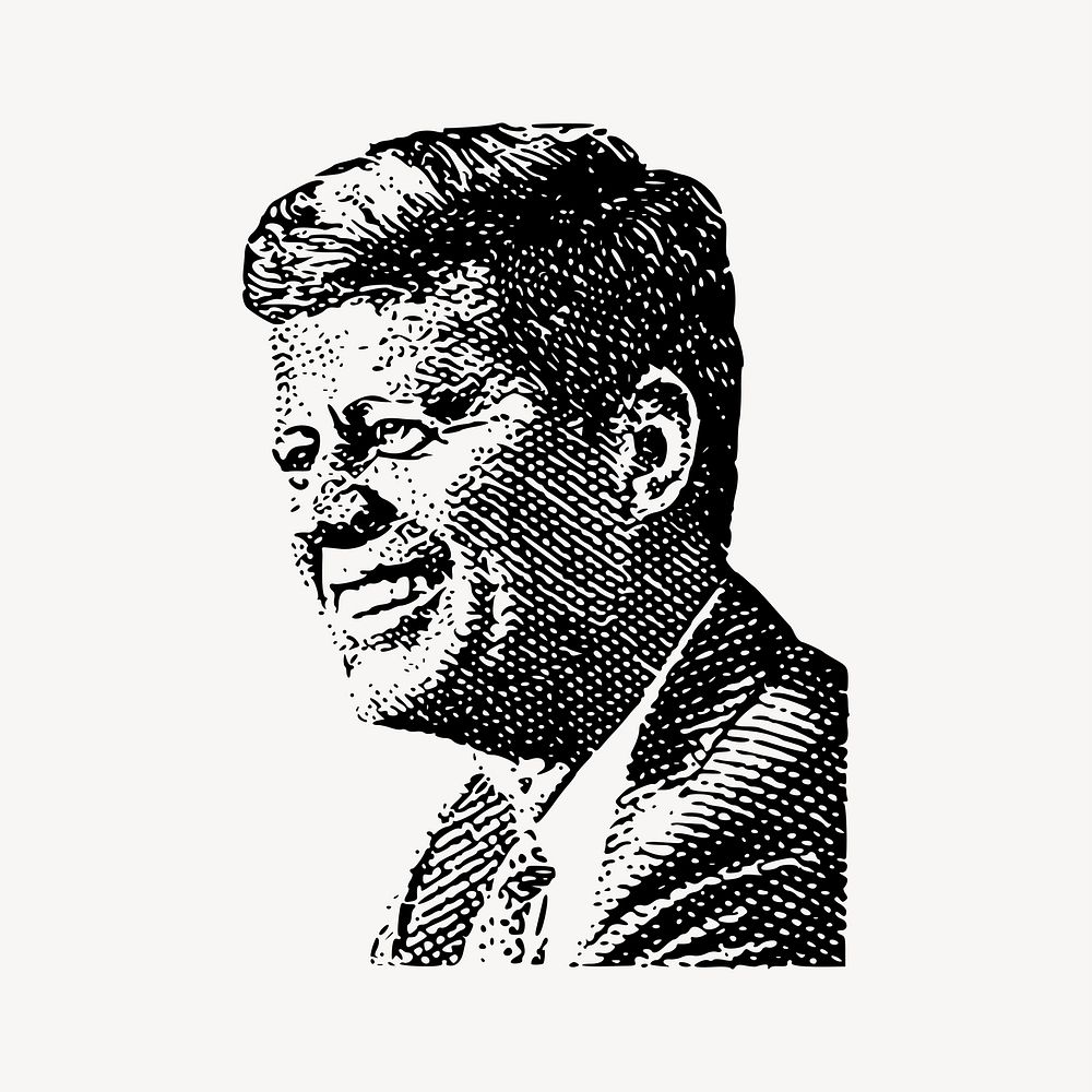 John F. Kennedy portrait collage element vector. Free public domain CC0 image. BANGKOK, THAILAND, 30 JUNE 2023