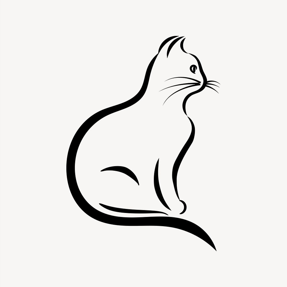 Cat illustration. Free public domain CC0 image.