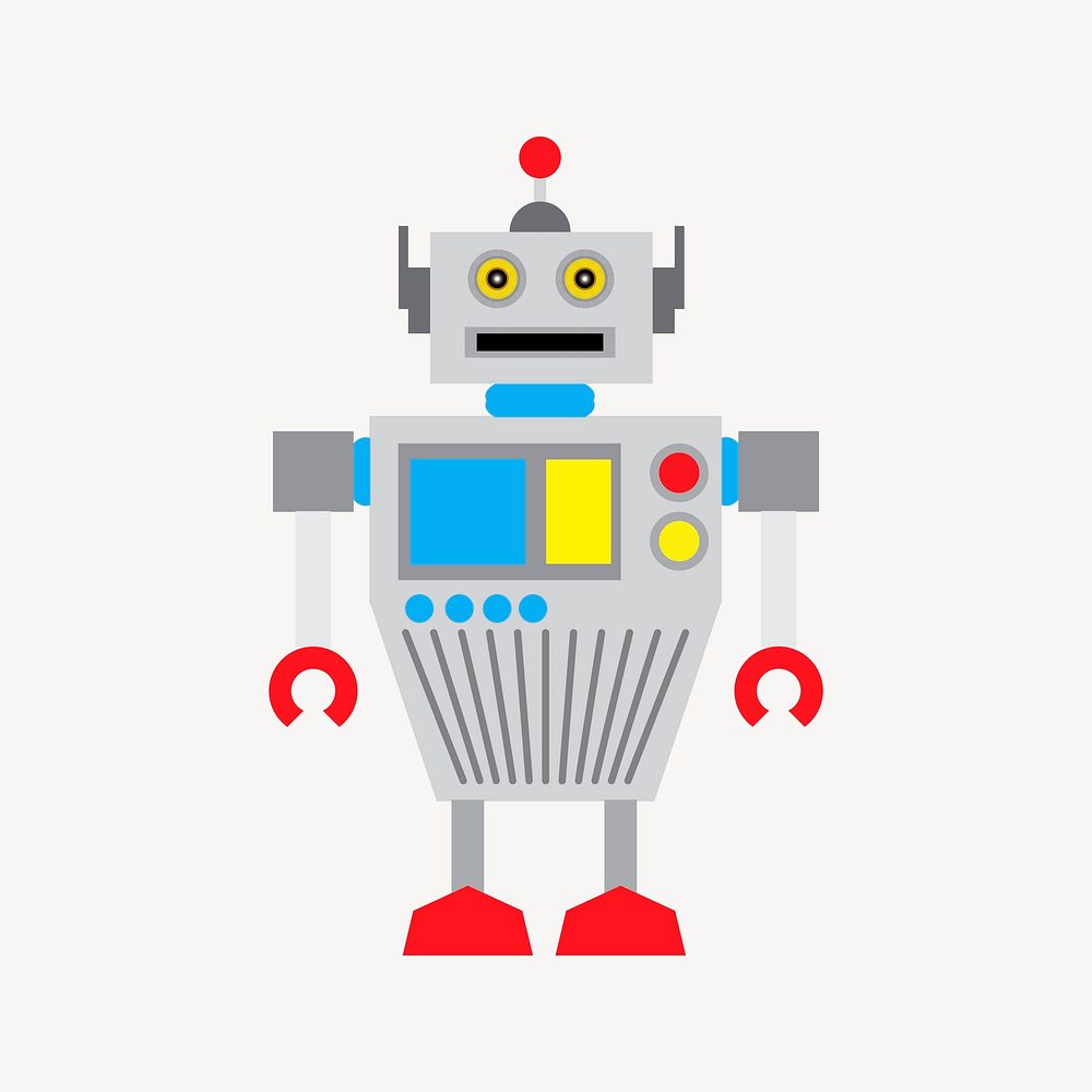 Robot collage element vector. Free public domain CC0 image.