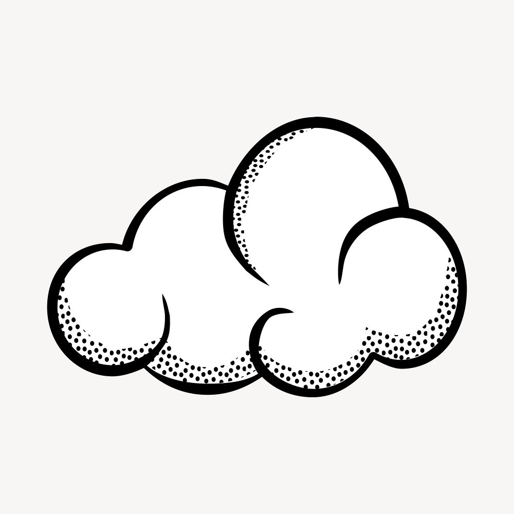 Cloud collage element vector. Free public domain CC0 image.