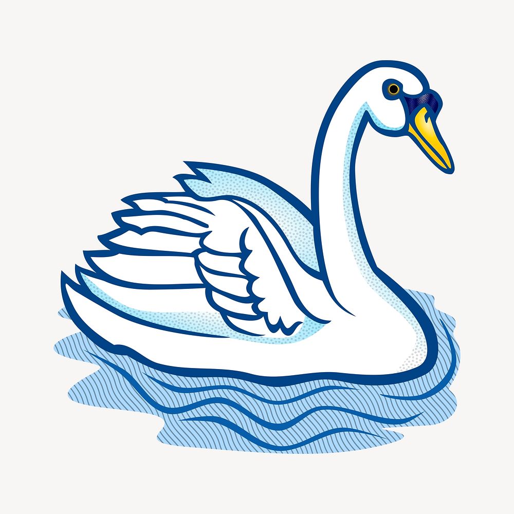 Swan illustration. Free public domain CC0 image.