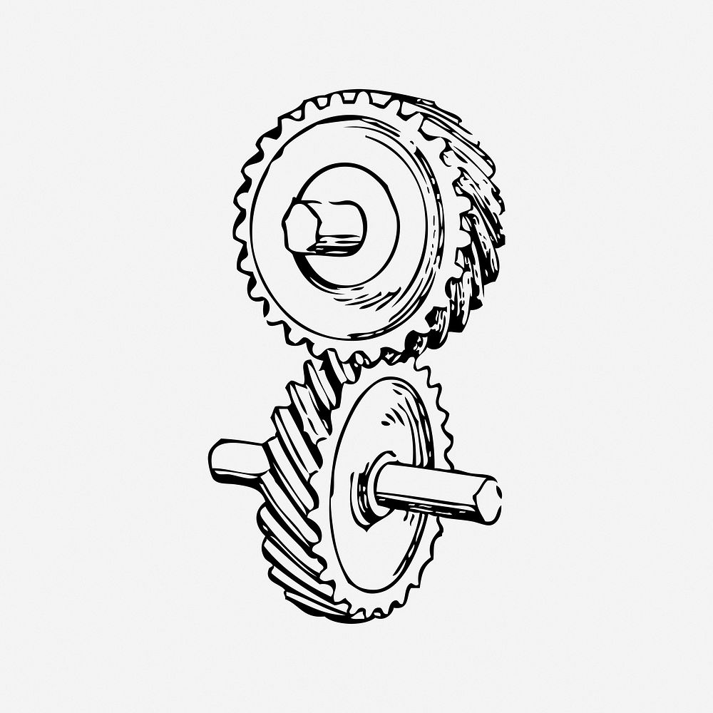 Gear cog clipart, illustration. Free public domain CC0 image.