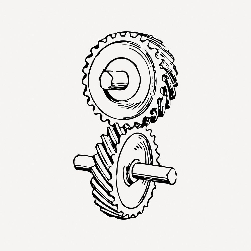 Gear cog clipart, illustration vector. Free public domain CC0 image.