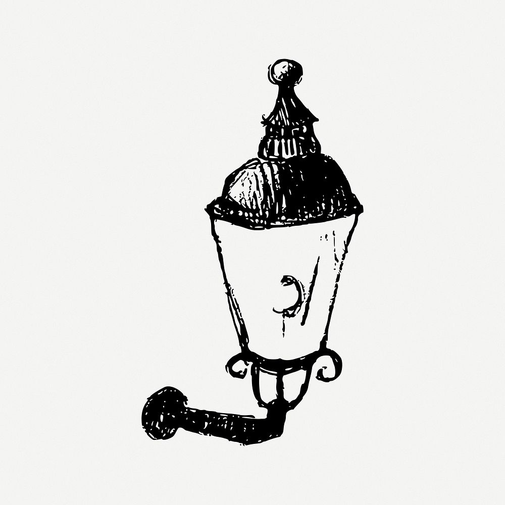 Wall lamp clipart, illustration psd. Free public domain CC0 image.