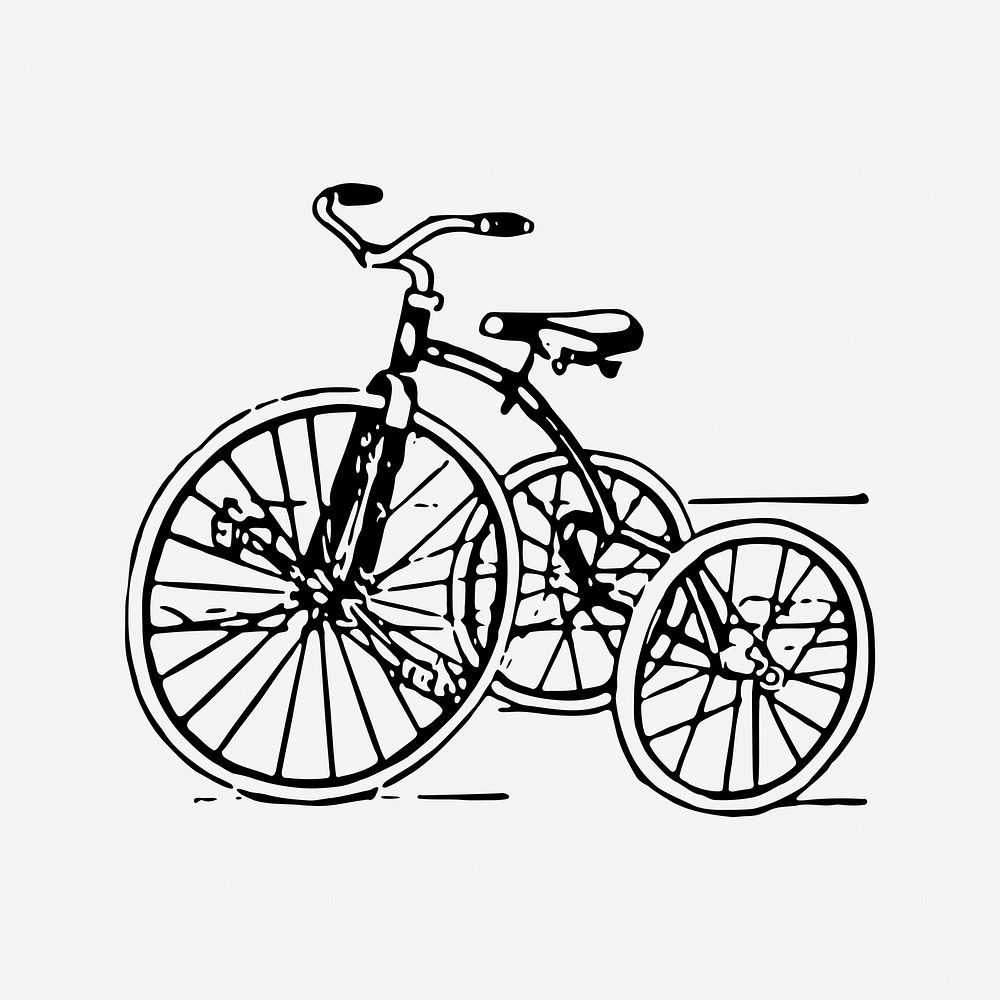 Bicycle illustration. Free public domain CC0 image.