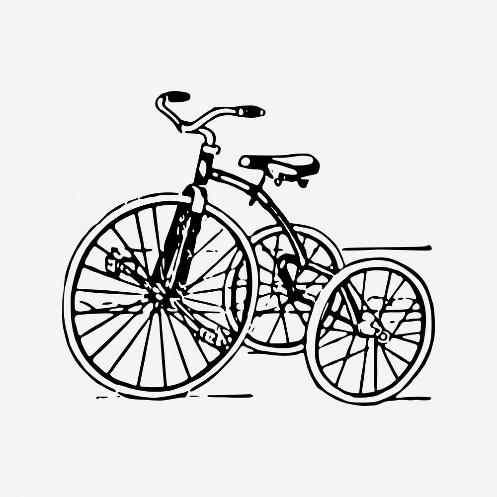 Bicycle collage element psd. Free public domain CC0 image.