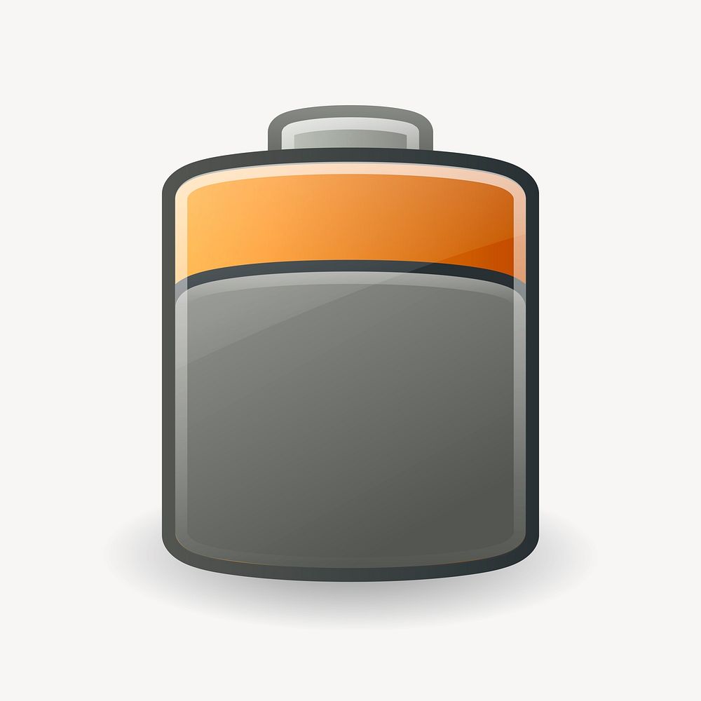 Battery icon clipart, illustration vector. Free public domain CC0 image.