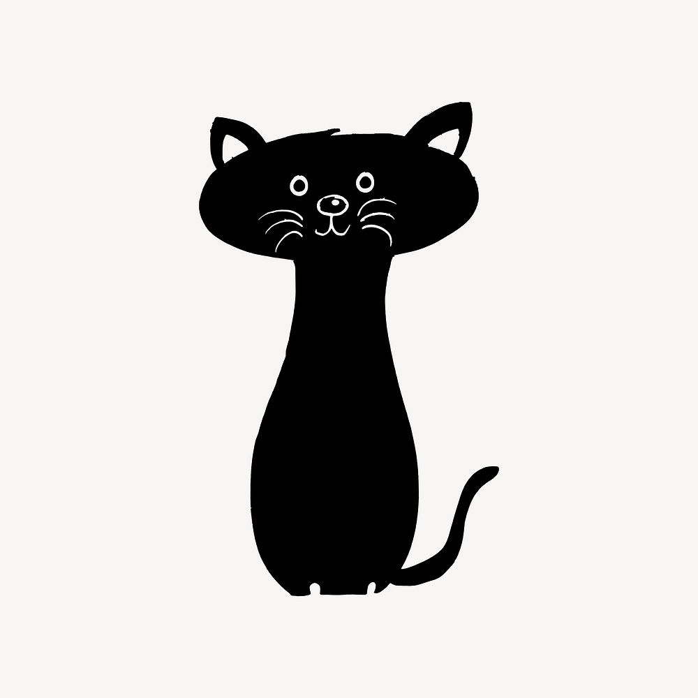 Cat illustration. Free public domain CC0 image.