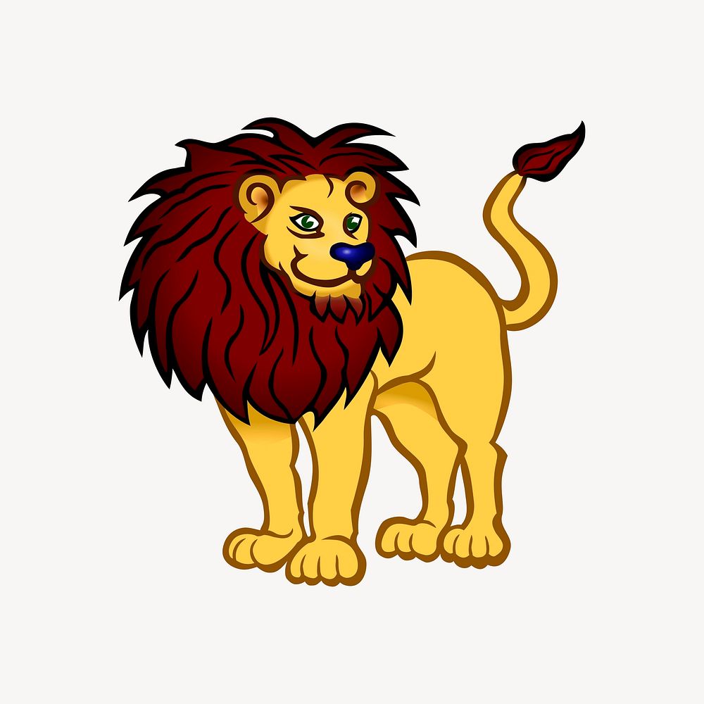 Lion illustration. Free public domain CC0 image.