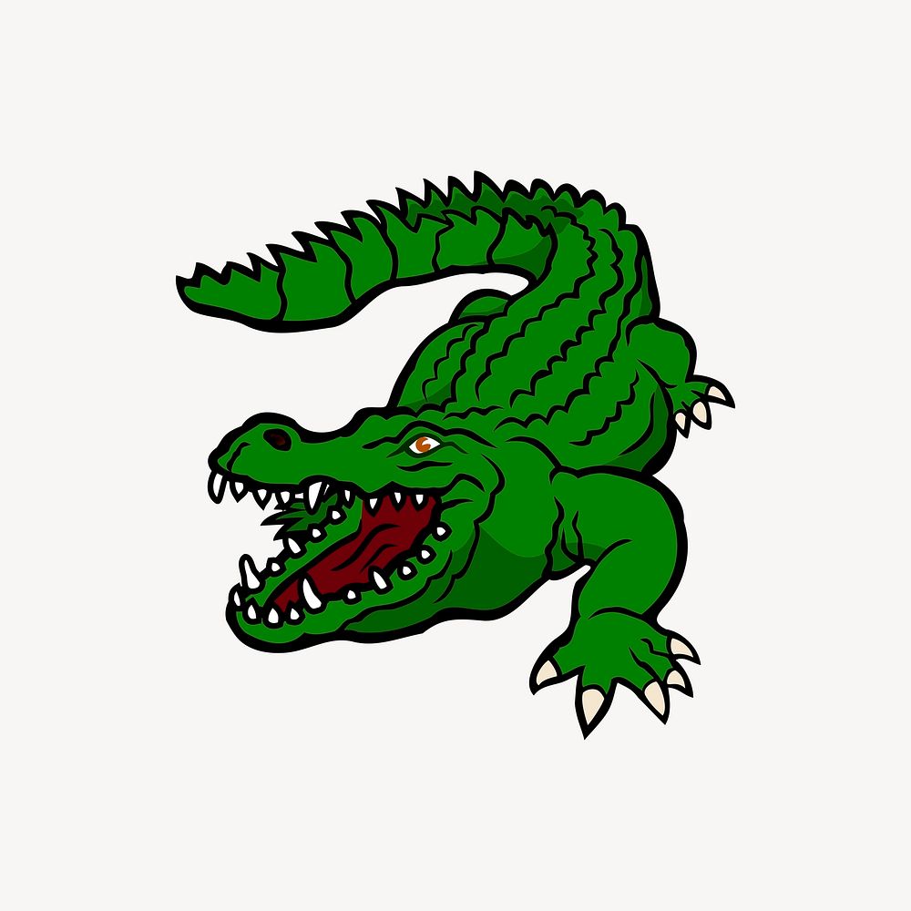 Crocodile collage element vector. Free public domain CC0 image.