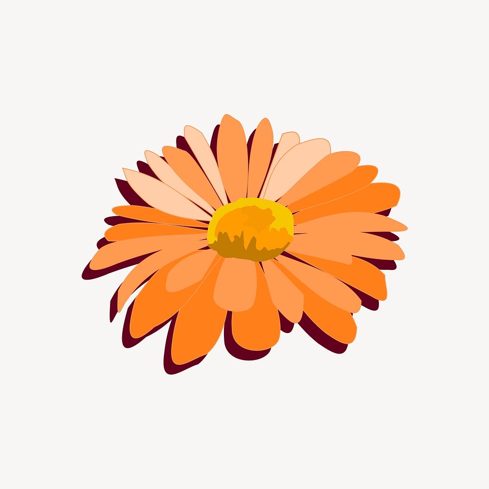 Orange flower collage element psd. Free public domain CC0 image.