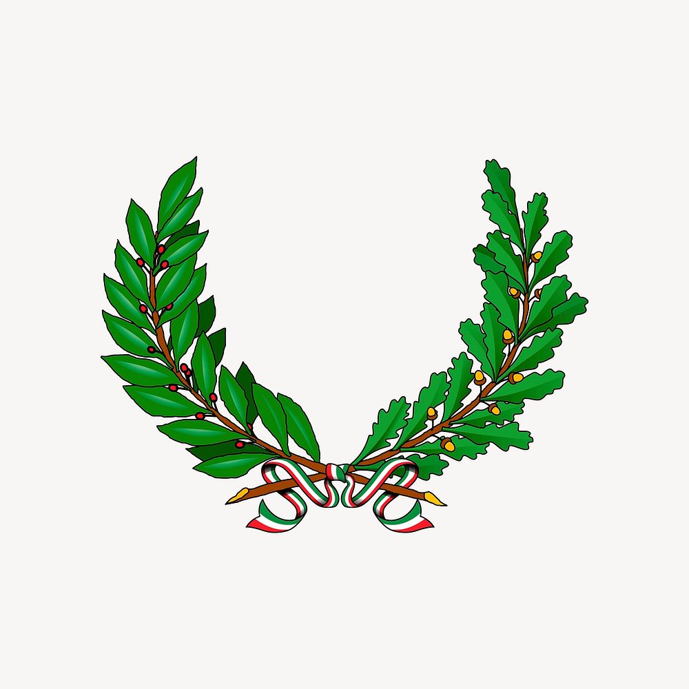 Laurel wreath clipart, illustration vector. Free public domain CC0 image.