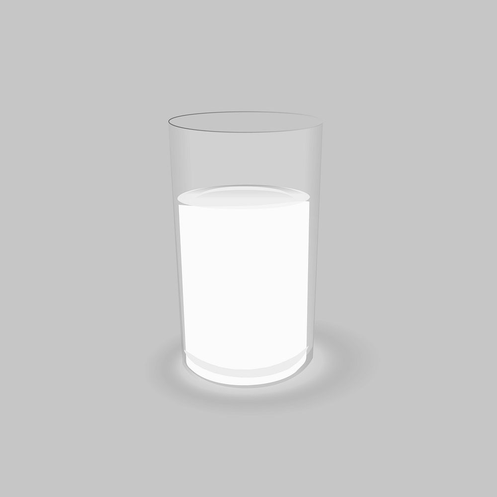 Milk glass clipart, illustration vector. Free public domain CC0 image.