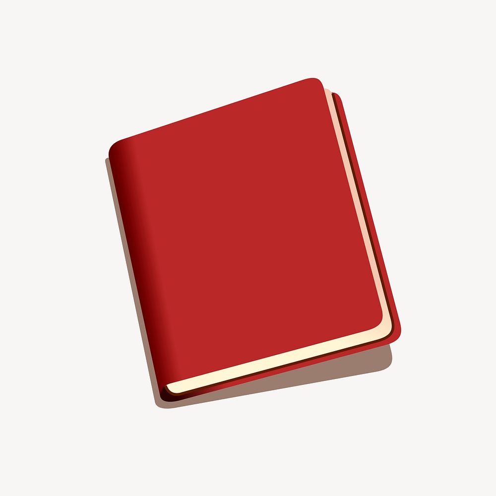 Red book clipart, illustration. Free public domain CC0 image.