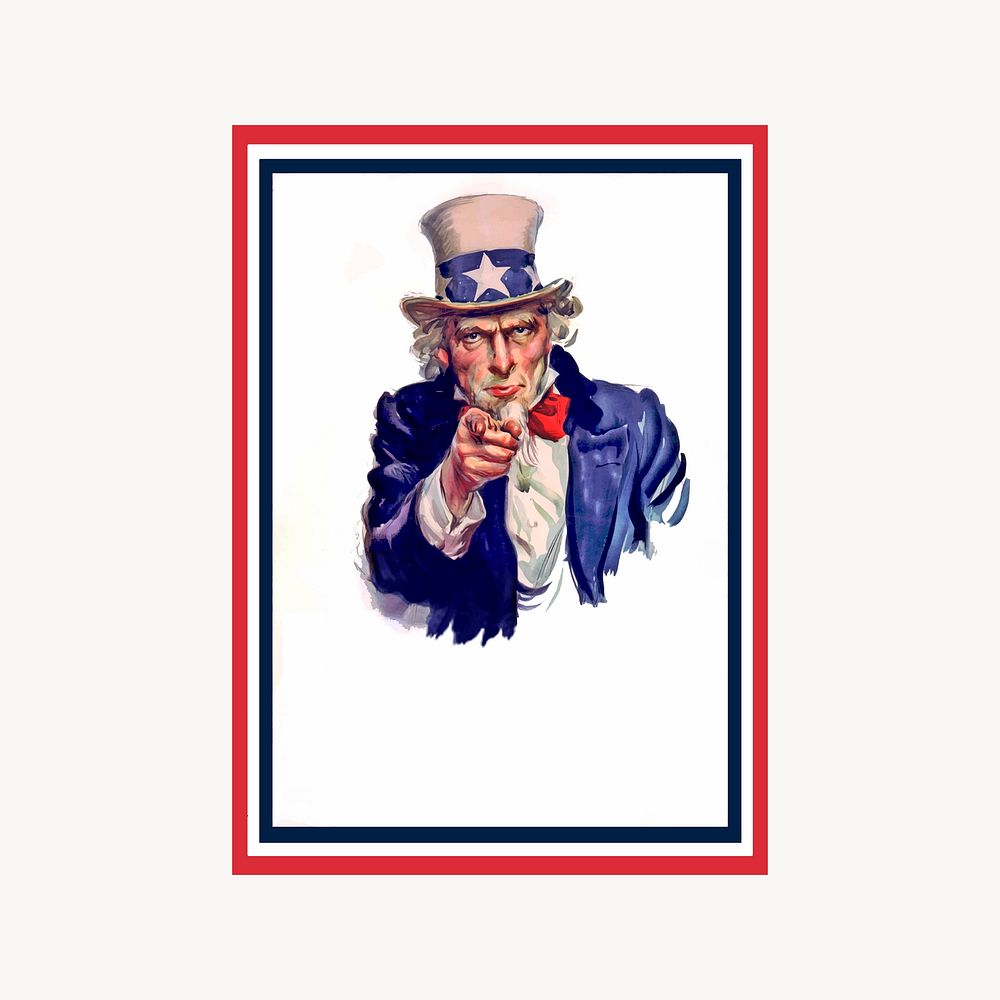 We want you for U.S. army collage element psd. Free public domain CC0 image.