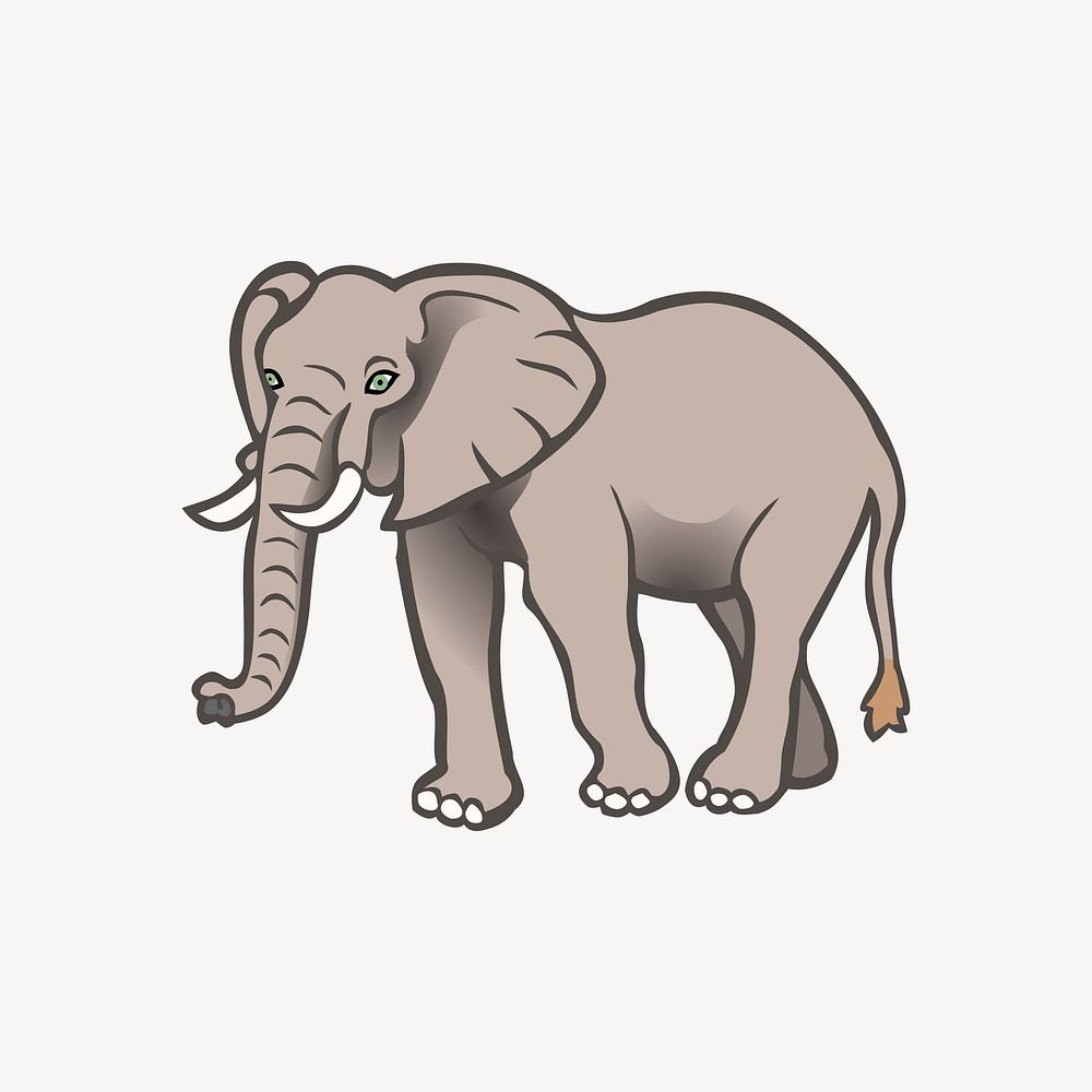 Elephant illustration. Free public domain CC0 image.