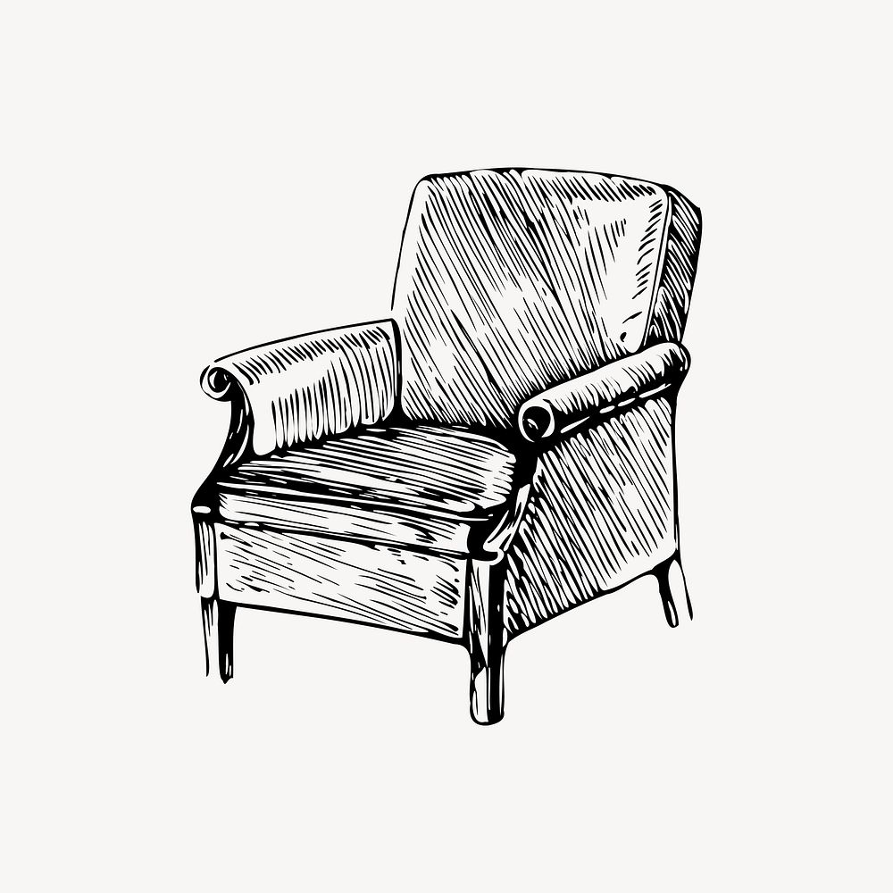 Couch illustration. Free public domain CC0 image.