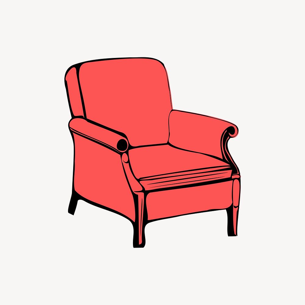 Couch collage element vector. Free public domain CC0 image.