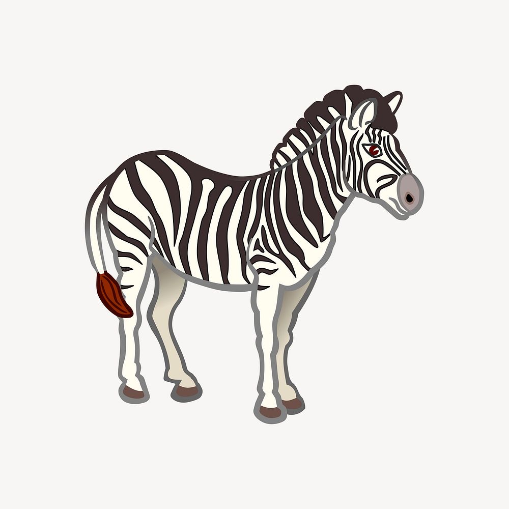 Zebra illustration. Free public domain CC0 image.