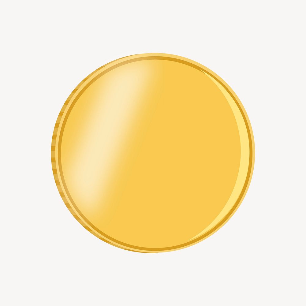 Golden coin illustration. Free public domain CC0 image.