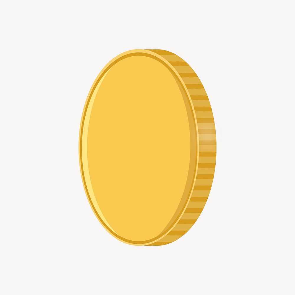 Golden coin illustration. Free public domain CC0 image.