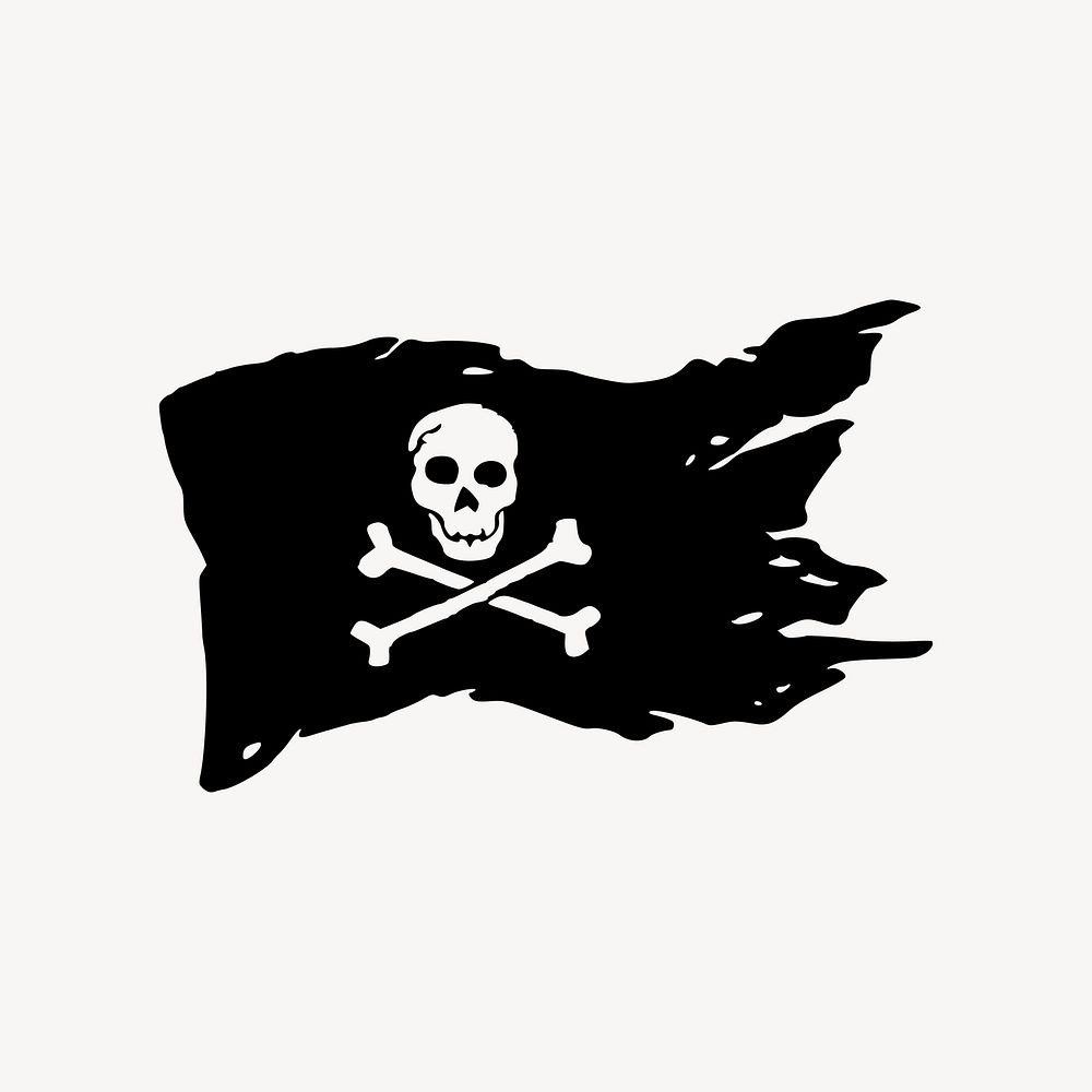 Pirate flag clipart, illustration psd. Free public domain CC0 image.