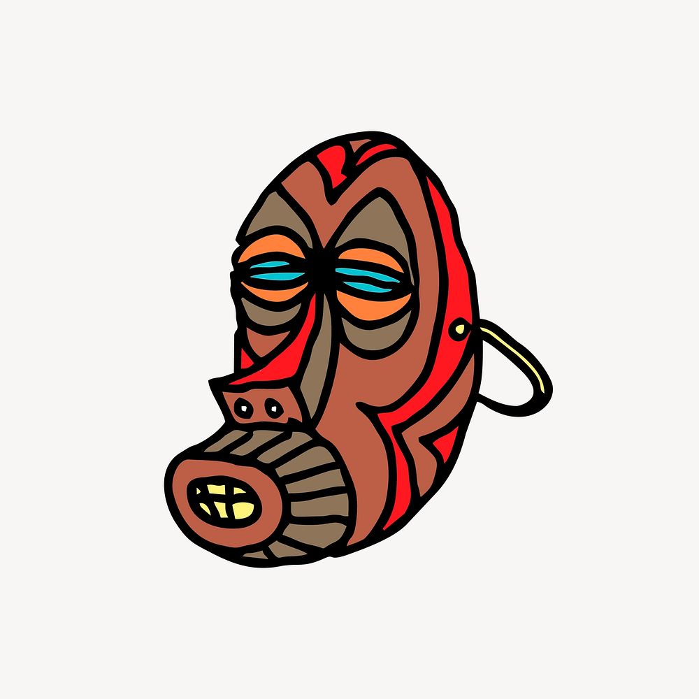 Tribe mask illustration. Free public domain CC0 image.