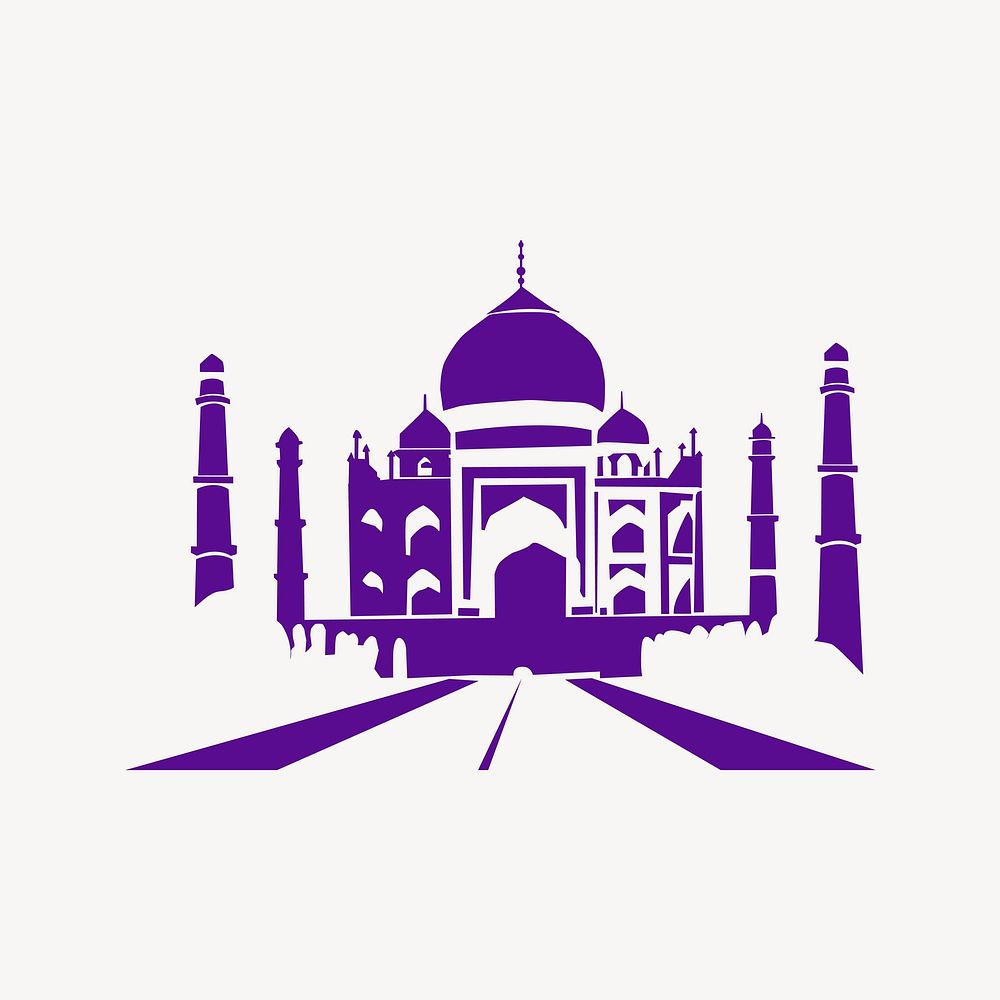 Taj Mahal illustration. Free public domain CC0 image.