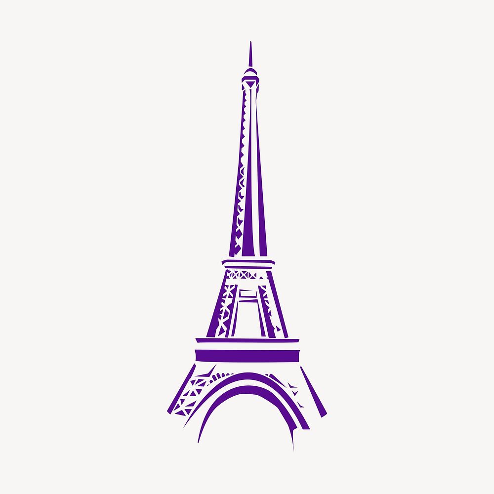 Eiffel tower clipart, illustration psd. Free public domain CC0 image.